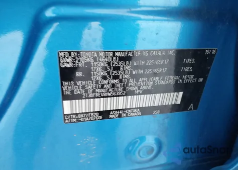 2017 Toyota Rav4 Le z USA, uszkodzony, nr VIN 2T3BFREV8HW563952